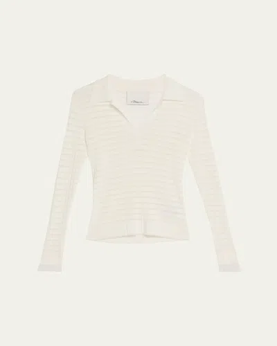 3.1 PHILLIP LIM LONG-SLEEVE POLO TOP