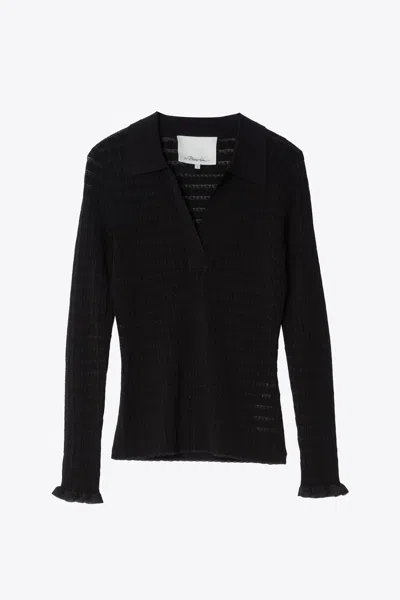 3.1 Phillip Lim Long Sleeve Polo Top In White