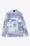 3.1 Phillip Lim Long Sleeve Postcard Printed Shirt In Blue