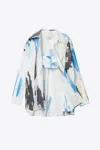 3.1 Phillip Lim Long Sleeve Printed Poplin Shirt With Set-in Bra In Multi