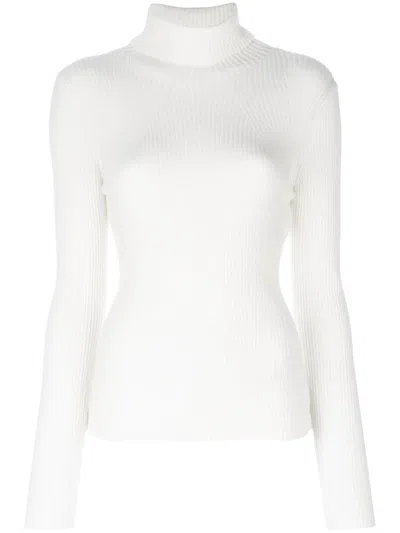 3.1 Phillip Lim Long Sleeve Ribbed Turtleneck In White