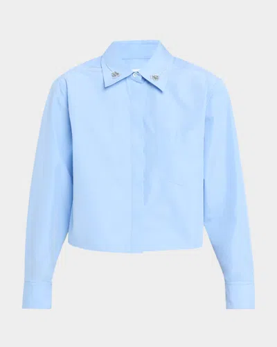 3.1 Phillip Lim Long-sleeve Shirt With Embellished Collar In Blue