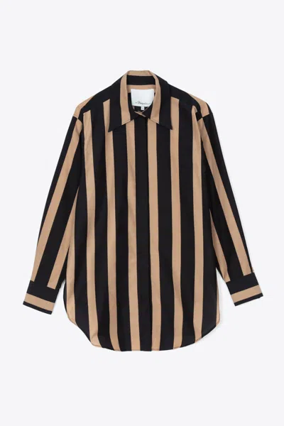 3.1 Phillip Lim Long Sleeve Striped Shirt In Black
