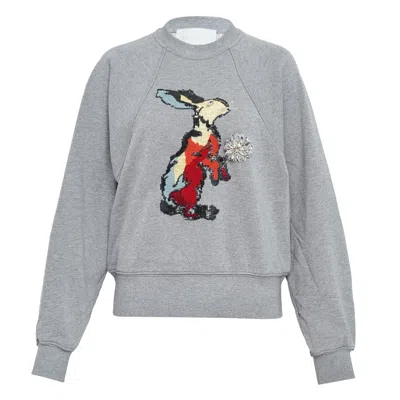3.1 Phillip Lim Long Sleeve Sweatshirt With Rabbit Embroidery In Gray