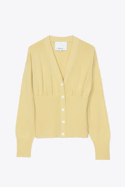 3.1 Phillip Lim Long Sleeve Wool Cardigan In Yellow