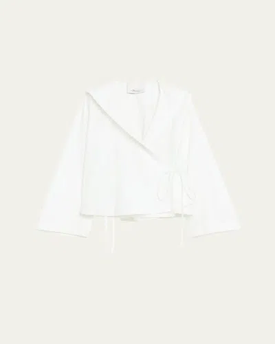 3.1 Phillip Lim Long-sleeve Sailor Wrap Blouse In White