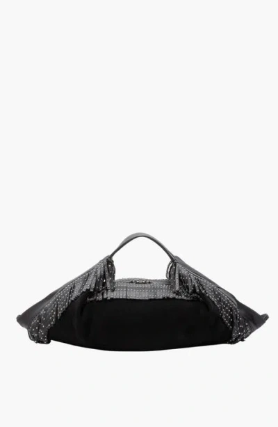 3.1 Phillip Lim Luna Suede Fringe Bag In Black