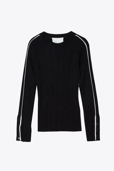 3.1 Phillip Lim Lux Viscose Top With Piping In Black