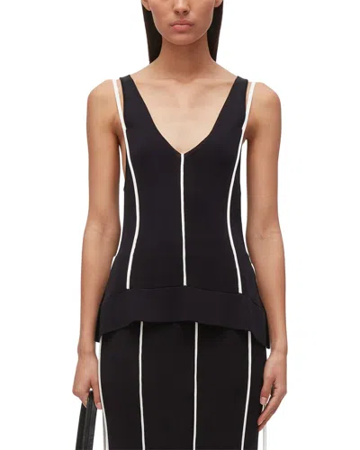 3.1 Phillip Lim Lux Viscose V-neck Tank In Black
