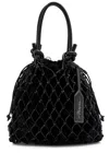 3.1 Phillip Lim Macrame Mini Caged Faur Fur Tote In Black