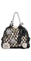 3.1 Phillip Lim Macrame Mini Sac With Flowers Blk Multi In Blk Multi