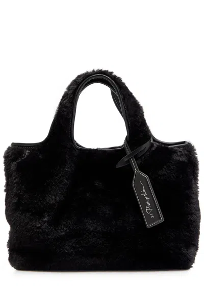 3.1 Phillip Lim Market Mini Faux Fur Tote In Black
