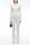 3.1 Phillip Lim Marled Lurex Crossover Cut Out Pullover In Gray