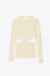 3.1 Phillip Lim Marled Lurex Crossover Cut Out Pullover In Butter-champagne