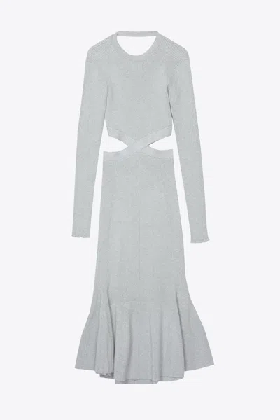 3.1 Phillip Lim Marled Rib Godet Crossover Dress In Gray