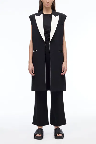 3.1 Phillip Lim Matte Crepe Long Vest In Black