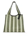 3.1 Phillip Lim Medium Dual Stripe Cotton Market Tote Bag In Green