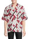 3.1 Phillip Lim Woven-print Short-sleeved Shirt In Red White