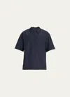 3.1 Phillip Lim Men's Half-zip Popover Shirt In Black