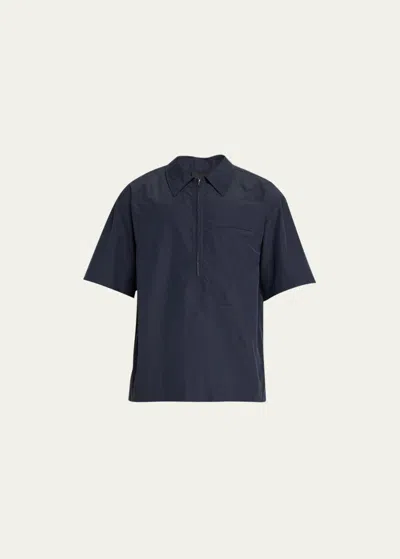 3.1 Phillip Lim Men's Half-zip Popover Shirt In Black