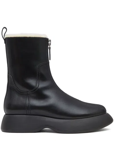 3.1 Phillip Lim Mercer Leather Combat Boots In Black