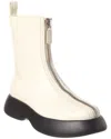 3.1 Phillip Lim Mercer Zip Leather Combat Boot In White