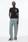 3.1 Phillip Lim Merch Tee W Flower Applique In Black
