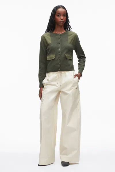 3.1 Phillip Lim Merino Surplus Combo Cardigan In Green