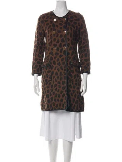 Pre-owned 3.1 Phillip Lim Merino Wool Animal Print Coat In Neutral