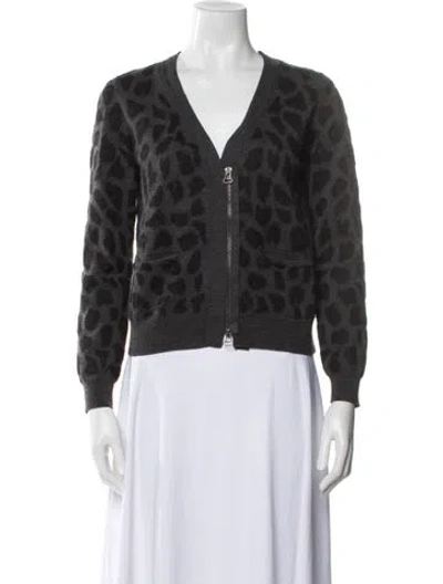 Pre-owned 3.1 Phillip Lim Merino Wool Animal Print Sweater In Gray