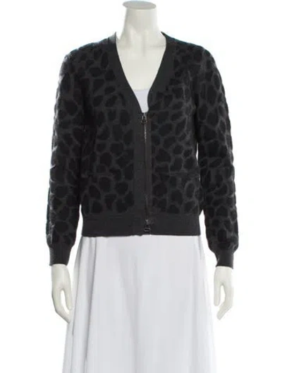 Pre-owned 3.1 Phillip Lim Merino Wool Animal Print Sweater In Gray