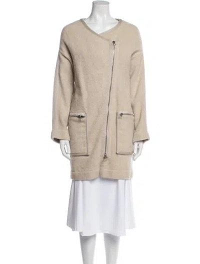 Pre-owned 3.1 Phillip Lim Merino Wool Faux Fur Coat In Neutral