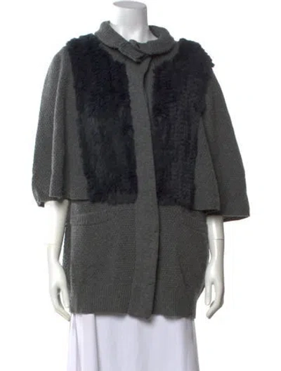 Pre-owned 3.1 Phillip Lim Merino Wool Open Front Sweater In Grey