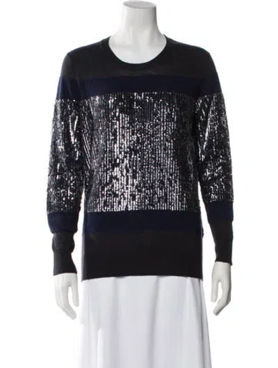 Pre-owned 3.1 Phillip Lim Merino Wool Patterned Sweater In Black