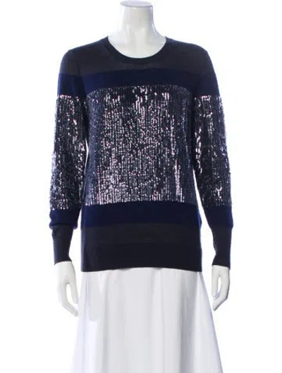 Pre-owned 3.1 Phillip Lim Merino Wool Printed Sweater In Blue