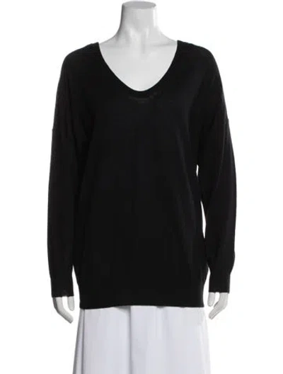 Pre-owned 3.1 Phillip Lim Merino Wool Scoop Neck Sweater In Black