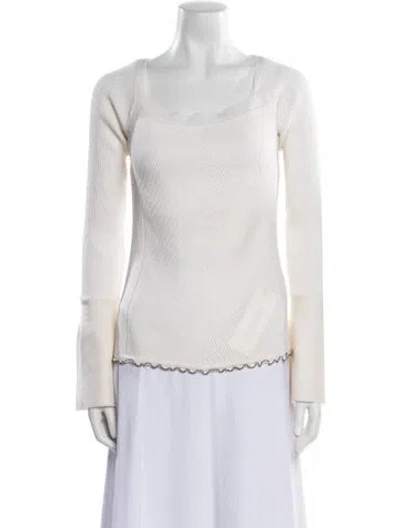 Pre-owned 3.1 Phillip Lim Merino Wool Scoop Neck Sweater In Neutral