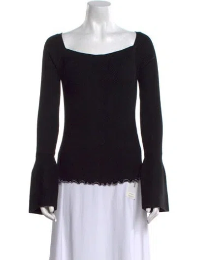 Pre-owned 3.1 Phillip Lim Merino Wool Scoop Neck Sweater W/ Tags In Black