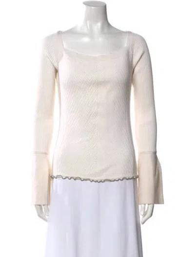 Pre-owned 3.1 Phillip Lim Merino Wool Scoop Neck Sweater W/ Tags In Neutral