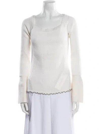 Pre-owned 3.1 Phillip Lim Merino Wool Scoop Neck Sweater W/ Tags In Neutral