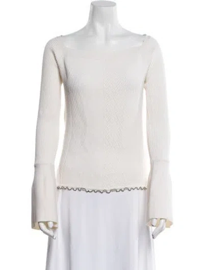Pre-owned 3.1 Phillip Lim Merino Wool Scoop Neck Sweater W/ Tags In Neutral