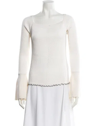 Pre-owned 3.1 Phillip Lim Merino Wool Scoop Neck Sweater W/ Tags In Neutral