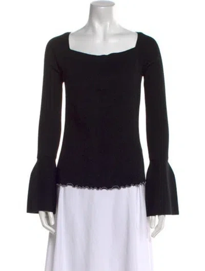 Pre-owned 3.1 Phillip Lim Merino Wool Square Neckline Sweater In Black