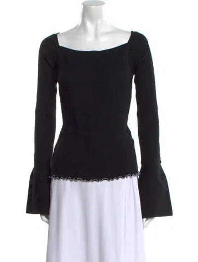 Pre-owned 3.1 Phillip Lim Merino Wool Square Neckline Sweater In Black