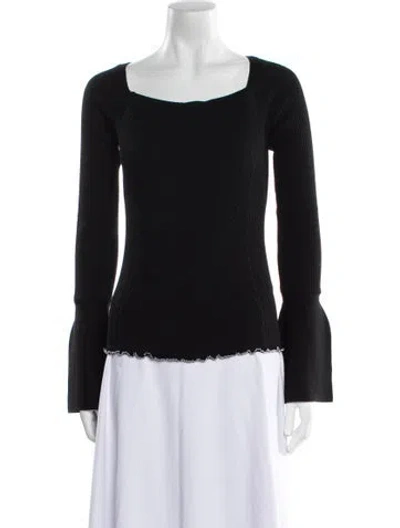 Pre-owned 3.1 Phillip Lim Merino Wool Square Neckline Sweater In Black