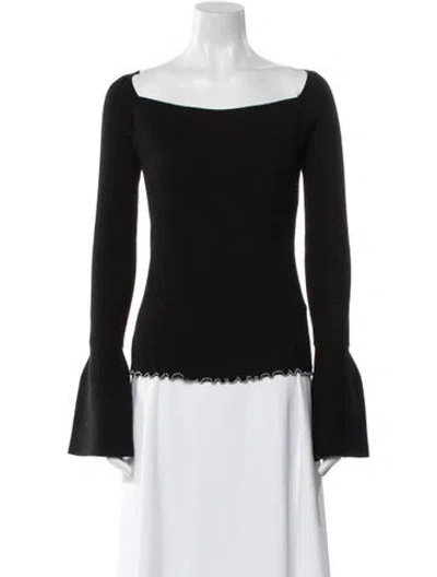 Pre-owned 3.1 Phillip Lim Merino Wool Square Neckline Sweater In Black