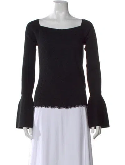Pre-owned 3.1 Phillip Lim Merino Wool Square Neckline Sweater In Black