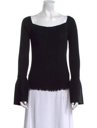 Pre-owned 3.1 Phillip Lim Merino Wool Square Neckline Sweater W/ Tags In Black