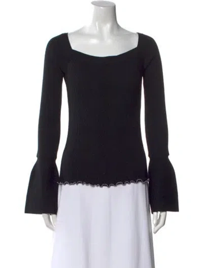 Pre-owned 3.1 Phillip Lim Merino Wool Square Neckline Sweater W/ Tags In Black