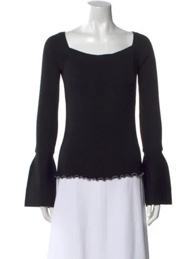 Pre-owned 3.1 Phillip Lim Merino Wool Square Neckline Sweater W/ Tags In Black